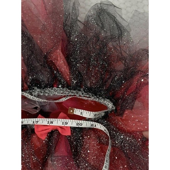 Handmade Ribbon Tulle Pink Black Sparkle Tutu - Picture 4 of 4